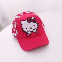 Gorra de béisbol con visera para exteriores, gorra con visera para niños de dibujos animados de gatito  Rosa caliente