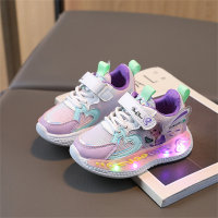 Los zapatos deportivos luminosos transpirables de malla iluminan la moda  Púrpura