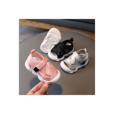 Children's solid color Velcro soft bottom closed toe sandals