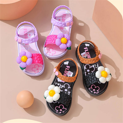 Sandalias antideslizantes y transpirables para niñas, ropa de abrigo de princesas pequeñas y arcoíris, zapatos de playa, sandalias para bebés, novedad de 2024
