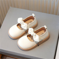 Bow fashion princess shoes with soft soles  Beige