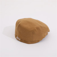 Toddler Solid Color Letter Embroidery Duckbill Cap  Coffee