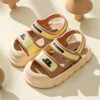 New children's sandals summer girls boys bathroom home non-slip soft bottom cartoon baby sandals sandals  Khaki