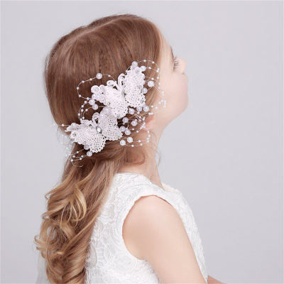Toddler Girl Wedding headdress flower girl hair trim clip