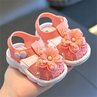 Sandalias infantiles de moda con puntera de princesa antideslizante para bebé  Rosa caliente