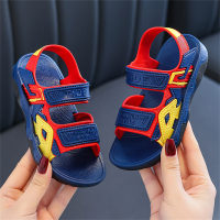Sandales décontractées color block pour enfants moyens et grands  rouge