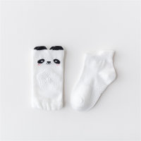 Chaussettes de style animalier en pur coton pour bébé 2 pièces  blanc