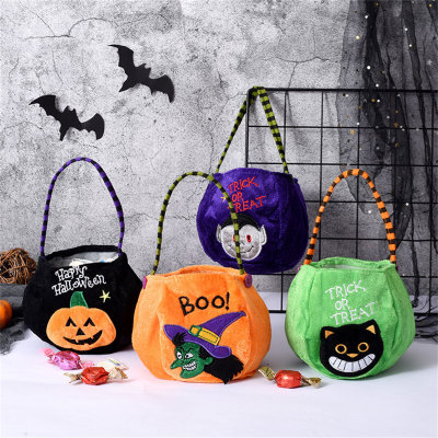 Kid Plushible Halloween Pumpkin Pattern Candy Bags