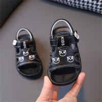 Baby-Sandalen, Cartoon-Strandschuhe, rutschfeste Schuhe mit weicher Sohle  Schwarz