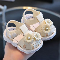 Zapatos de playa de princesa para bebé, suela suave antideslizante para niños pequeños y medianos  Beige