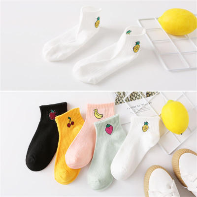 5-piece set of thin solid color boat socks for middle and large children