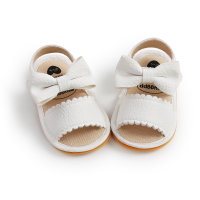 Baby Solid Color Bowknot Baby Shoes  White