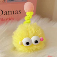 Toddler Cute fur ball hairpin with big eyes, ugly doll briquette hairpin  Yellow