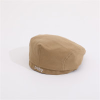 Toddler Solid Color Letter Embroidery Duckbill Cap  Khaki