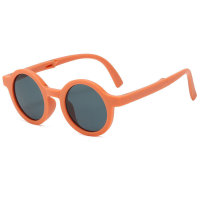 Toddler Retro round frame children's fashionable folding sunglasses  Orange