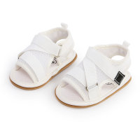 Baby Solid Color Webbing Baby Shoes  White