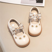 Versatile bow embroidered baby shoes  Beige