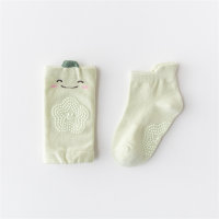 Calcetines estilo animal de dibujos animados de algodón puro para bebé de 2 piezas  Verde