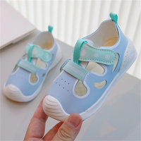 Sandalias de bebé transpirables con puntera antideslizante y suela blanda  Azul