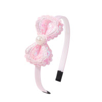 Amazon's new sequined pearl bow headband, cute and colorful candy-colored double-layered princess hair accessories 3948  Multicolor