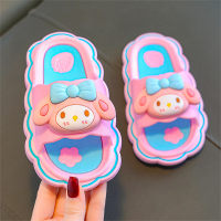Children's Slippers Cartoon Sanrio Girls Soft Bottom Children's Home Outdoor Cute Bathroom Non-Slip Girls' Slippers  Pink