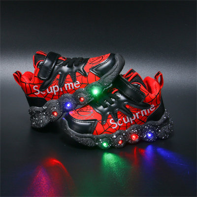 Chaussures de sport luminescentes à blocs de couleur pour tout-petits