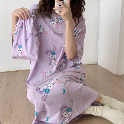 Pyjamas pour femmes d'été style coréen printemps et automne étudiant vêtements de maison à manches courtes dessin animé mignon femmes enceintes en vrac pyjamas pour femmes pour femmes d'été