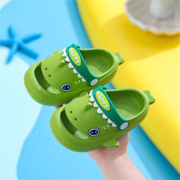 2023 Baotou Crocs EVA Slippers Girls Summer Slippery Cartoon Indoor Non-Slip Household Boys Slippers  Green