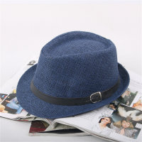 British Style  Straw Hat  Navy Blue