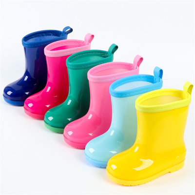 Bottes de pluie antidérapantes de couleur unie pour tout-petits
