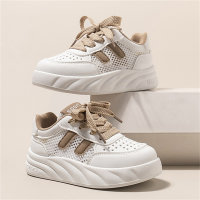 Nuevos zapatos blancos, suela suave, calzado deportivo antideslizante versátil.  Caqui