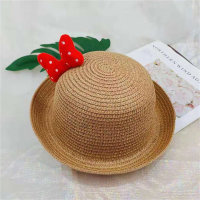 قبعة علوية لطيفة على شكل شخصية كرتونية من القش قبعة لطيفة للحماية من الشمس للأطفال  بنى