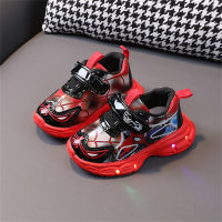 Light up children's sports shoes cartoon luminous shoes non-slip soft sole casual shoes  Red