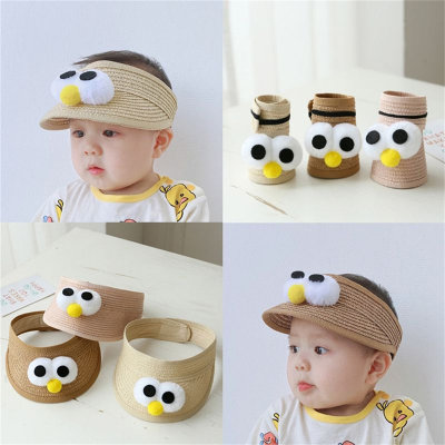 Baby Linen Cartoon Style Visor Hat
