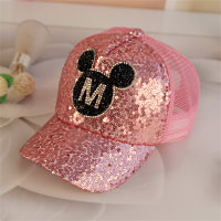 Toddler Girl sequined mesh hat  Pink