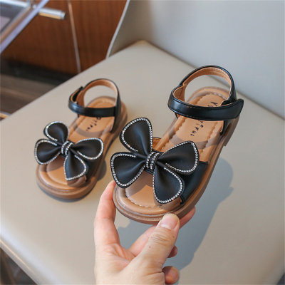 Sandalias Zapatos de princesa con lazo Zapatos de playa de suela suave Zapatos para niños pequeños