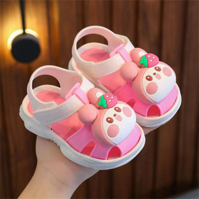 Anti-collision closed toe non-slip cartoon soft sole outdoor wear indoor sandals for babies