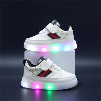 Leuchtende Sneakers mit Streifenmuster für Kinder  Schwarz