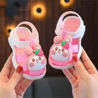 Anti-collision Baotou Anti-slip Cartoon Soft Sole Outerwear Indoor Sandals for Baby  Pink