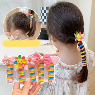 Children's curly colorful sunflower winding hair rope