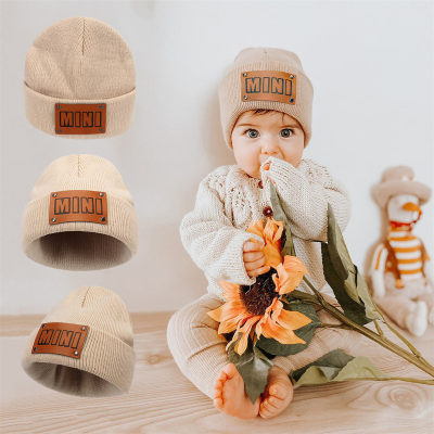 Bonnet de protection en laine de couleur unie pour bébé garçon