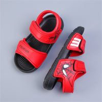 2023 school season spring and summer Captain America Spider-Man Mimi palm anti-slip Velcro beach shoes children's sandals  Red