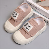 Canvas shoes Velcro bread shoes thick sole sneakers  Pink
