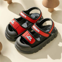 Sandálias casuais com letras infantis  Preto