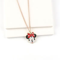 Toddler Cartoon Mickey Mouse Mickey Donald Duck dripping oil alloy necklace  Red