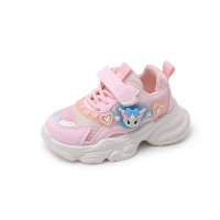 2024 Spring and Autumn New Princess Shoes Girls Super Soft Sports Shoes Children's Net Shoes Fashionable Lighting Soft Soled Running Shoes Trendy  Pink