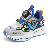 Zapatos deportivos para niños 2024 Primavera y otoño Zapatos casuales para niños Botón giratorio Zapatos para correr para niñas Zapatos de malla transpirables para bebés individuales  Azul