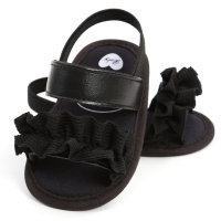 Baby Ruffle Decor Shoes  Black