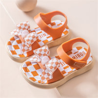 Princess sandals soft sole versatile little girls middle and large children beach shoes  Orange