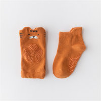2-piece Baby Pure Cotton Cartoon Animal Style Socks  Brown